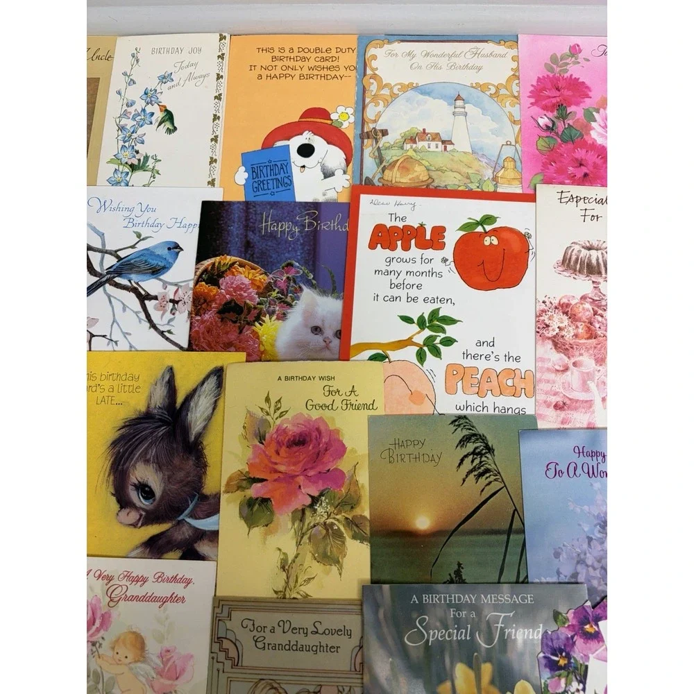 Vintage Birthday Cards Some Fronts ONLY Scrapbooking Crafts Decoupage Lot of 50+